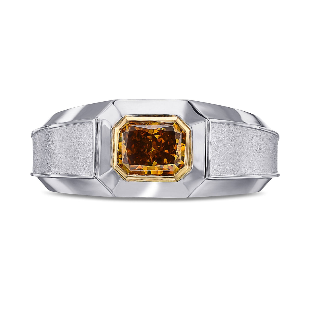 Leibish Fancy Deep Brownish Yellowish Orange Diamond Men&