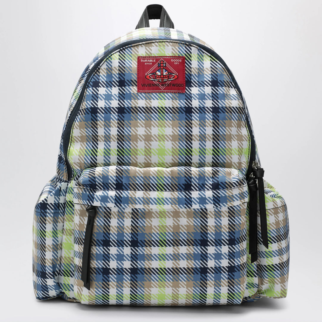 Vivienne Westwood - Medium backpack with George check pattern and logo