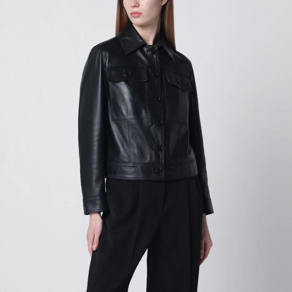 Salvatore Santoro - Black cropped leather jacket Brand Coats & Jackets 44  IT