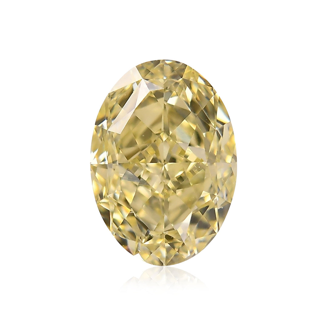 1.09 Carat Fancy Light Yellow Oval Diamond VS1 GIA