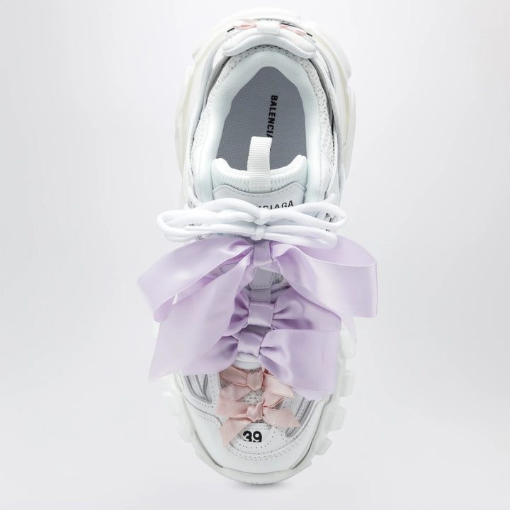 Balenciaga - Track Bow Sneakers in mixed materials, white and pink