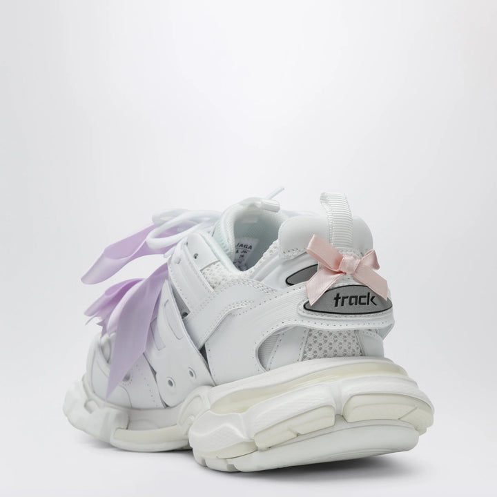 Balenciaga - Track Bow Sneakers in mixed materials, white and pink
