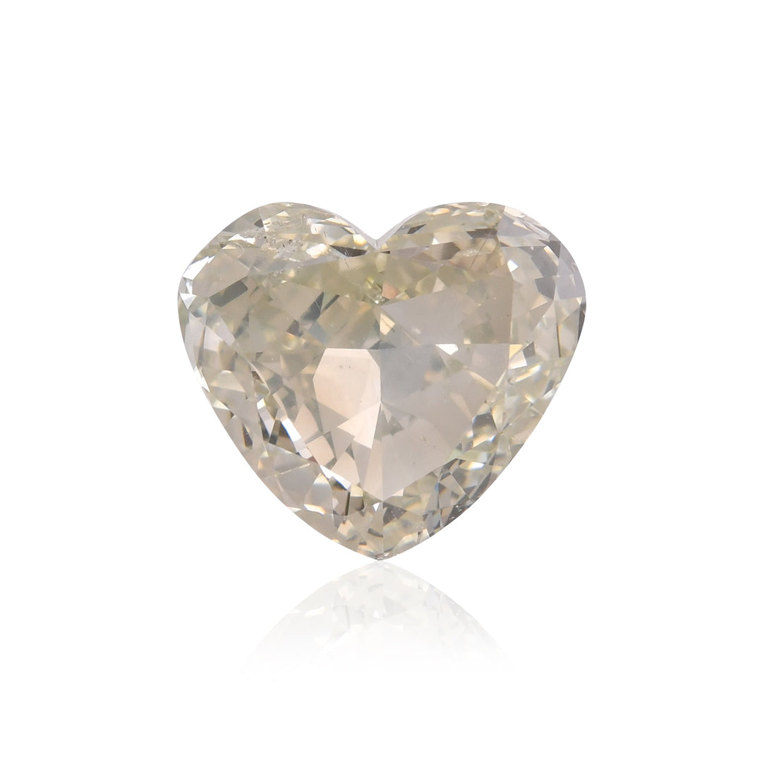 6.44 Carat Fancy Gray Greenish Yellow HEART Diamond I1 GIA