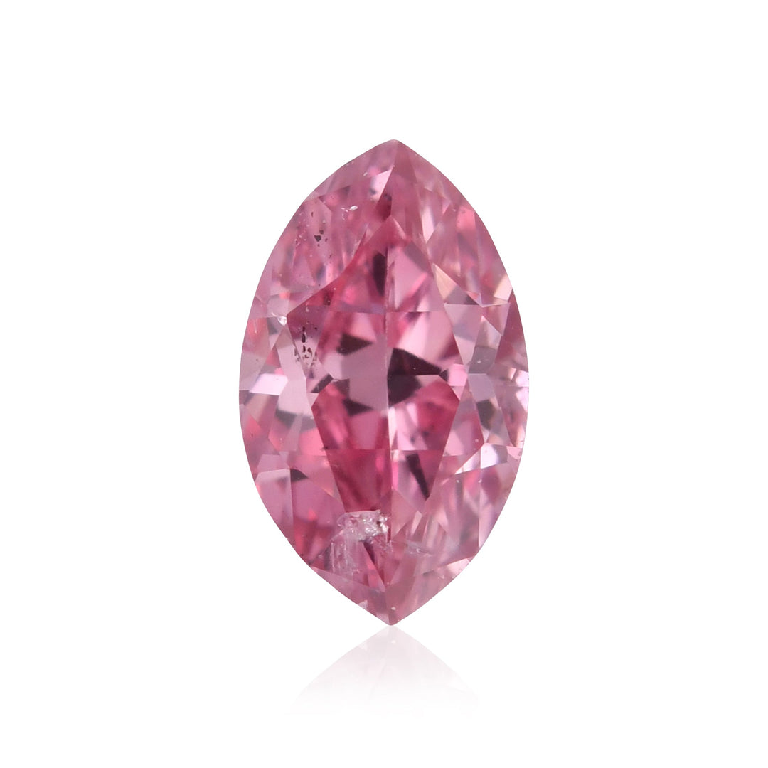 0.19 Carat Fancy Vivid Purplish Pink Marquise Diamond (I2) GIA