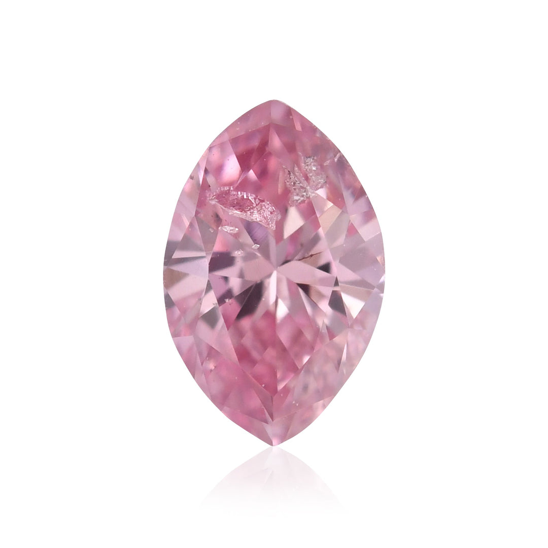 0.16 Carat Fancy Intense Purplish Pink Marquise Diamond (I2) GIA