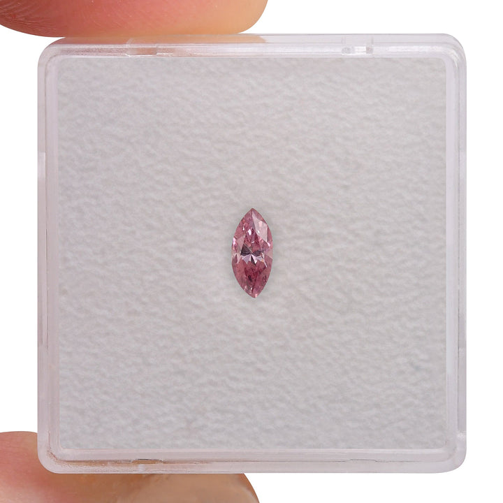 0.21 Carat Fancy Intense Purplish Pink Marquise Diamond SI2 GIA