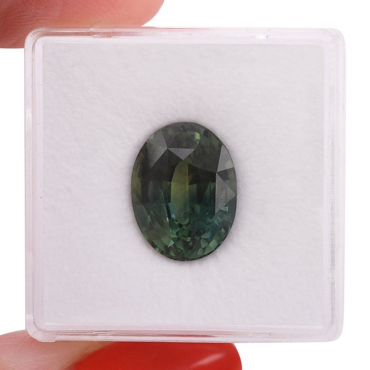 6.96 Carat Green MADAGASCAR Oval Sapphire CD