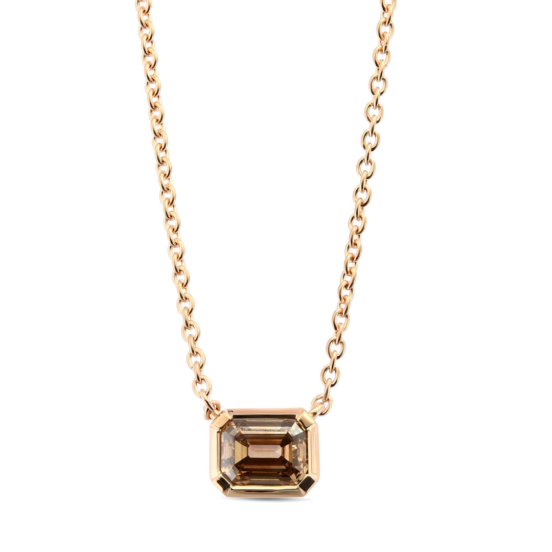 Leibish Fancy Brown Diamond Solitaire Bezel Pendant