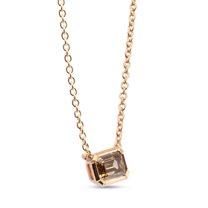 Leibish Fancy Brown Diamond Solitaire Bezel Pendant
