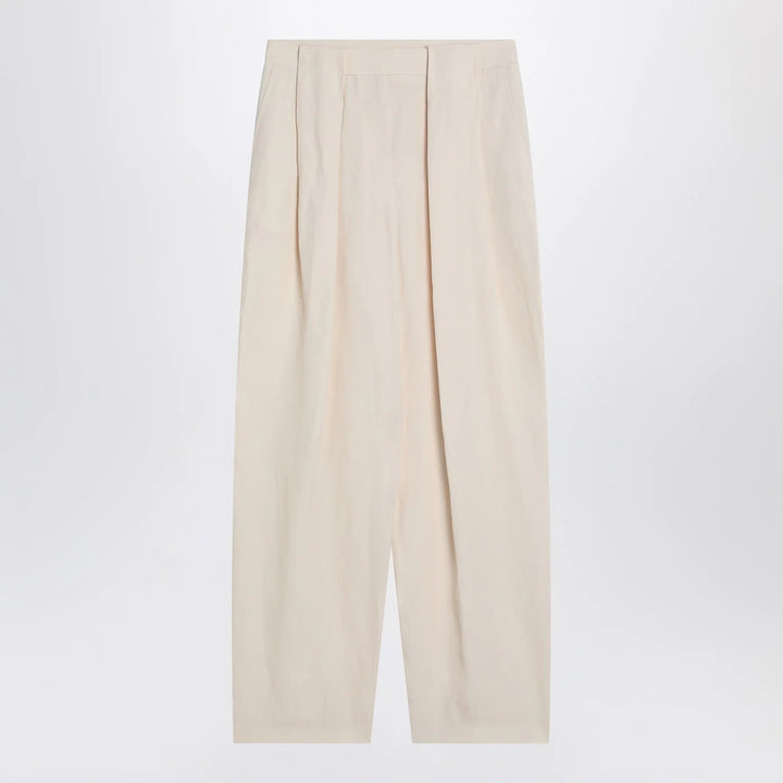 Stella McCartney - Wide butter-coloured pants in linen blend
