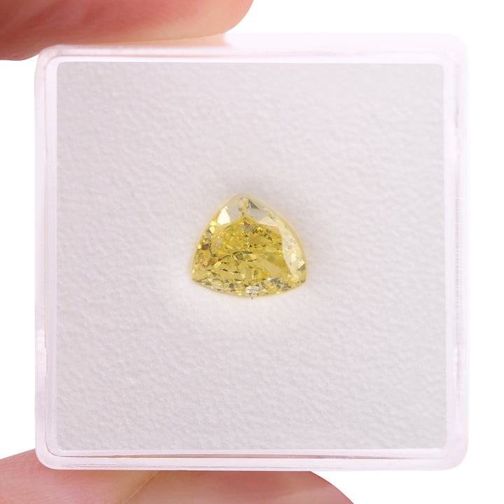1.00 Carat Fancy Intense Yellow Triangle Diamond SI2 GIA