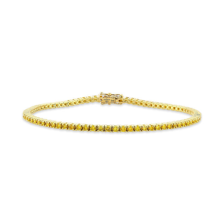 Leibish [FANTASY] Fancy Vivid Orange Yellow Round Brillant Bracelet