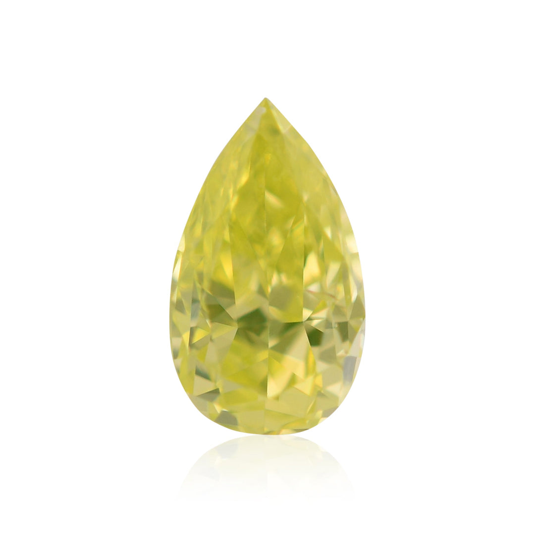 0.19 Carat Fancy Intense Green Yellow Pear Diamond SI1 GIA