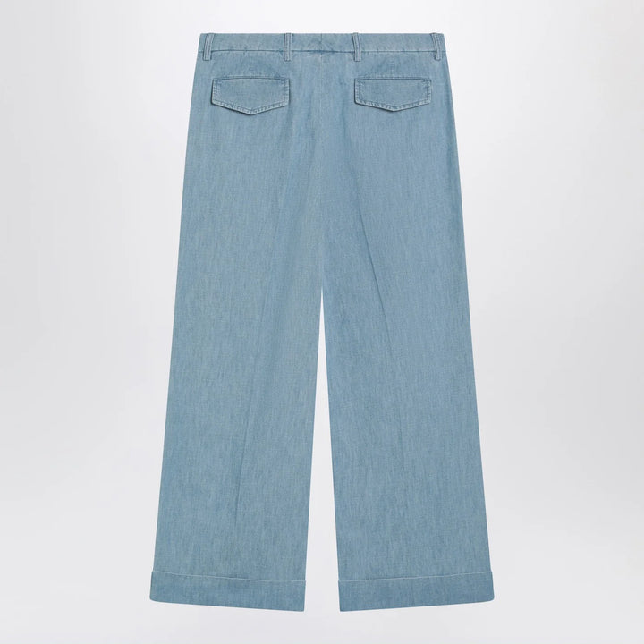 Valentino - Light blue wide jeans with cuff