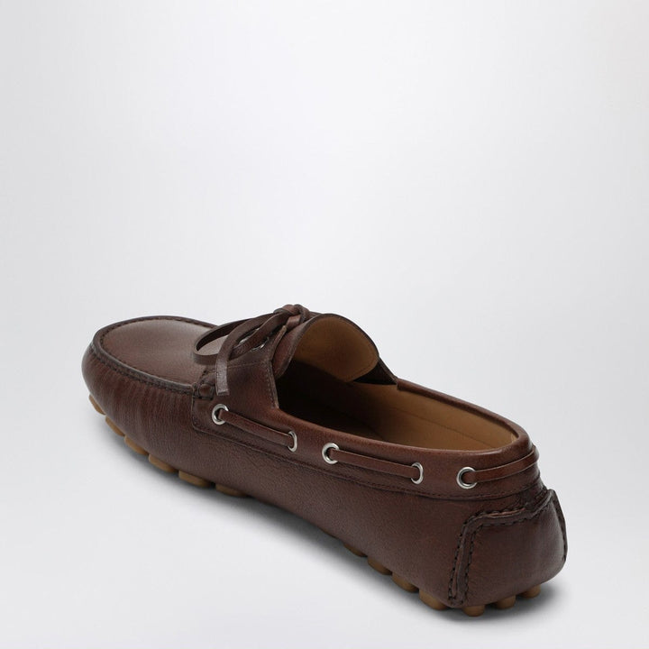 Valentino Garavani Brown leather moccasin driver Fantaway