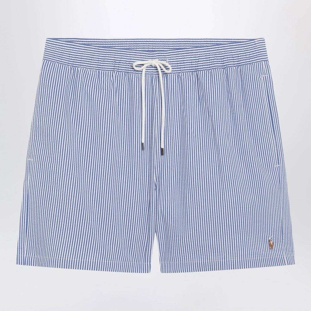 Polo Ralph Lauren - Traveler striped white/blue seersucker swim shorts