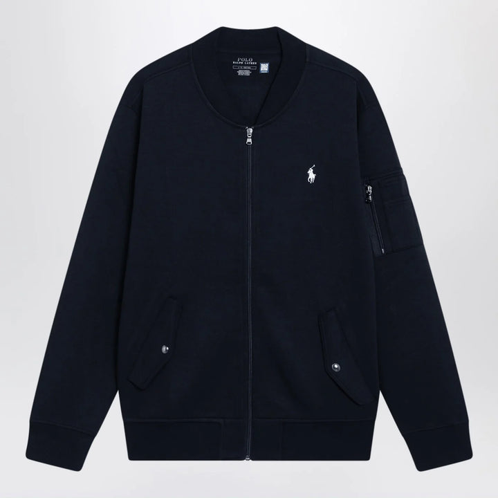 Polo Ralph Lauren - Navy blue zip-up cotton-blend sweatshirt