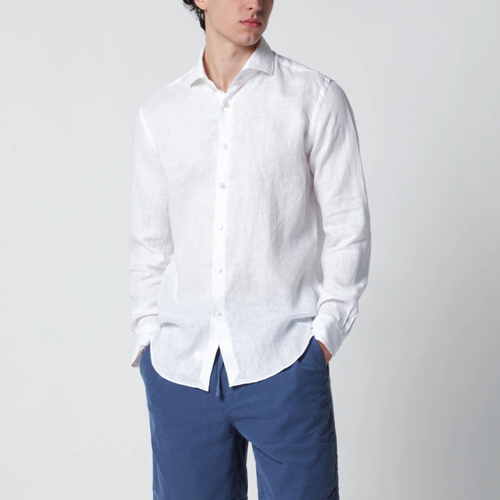 XACUS - Tailor Fit linen shirt white