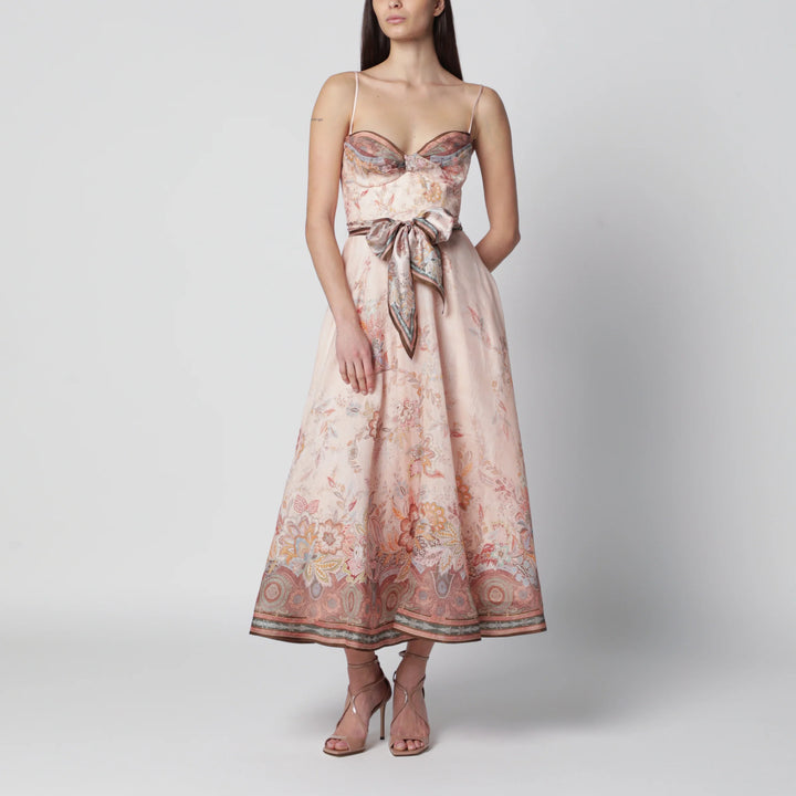 ZIMMERMANN - Pink Alchemy midi dress with paisley pattern