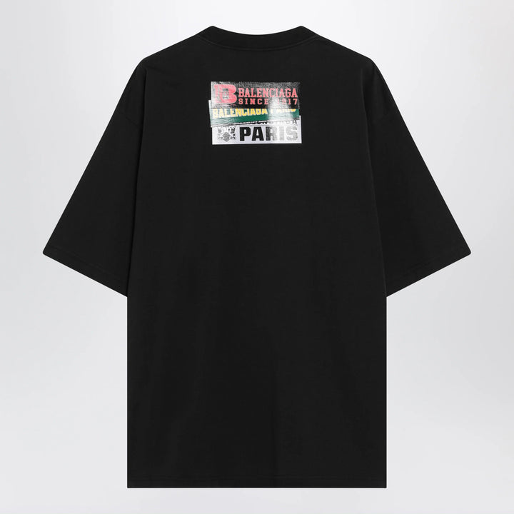 Balenciaga - Bumper Stickers medium-fit cotton T-shirt in black