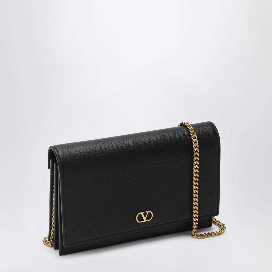 Valentino Garavani - VLogo Signature grained calfskin clutch in black