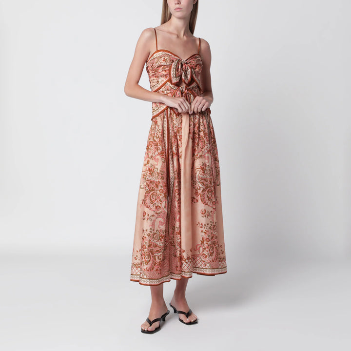 ZIMMERMANN - Aster midi dress with silk scarf detail