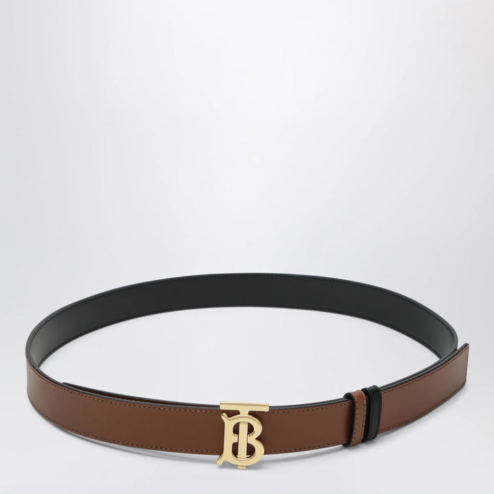 Burberry - Reversible TB leather belt in black and tan