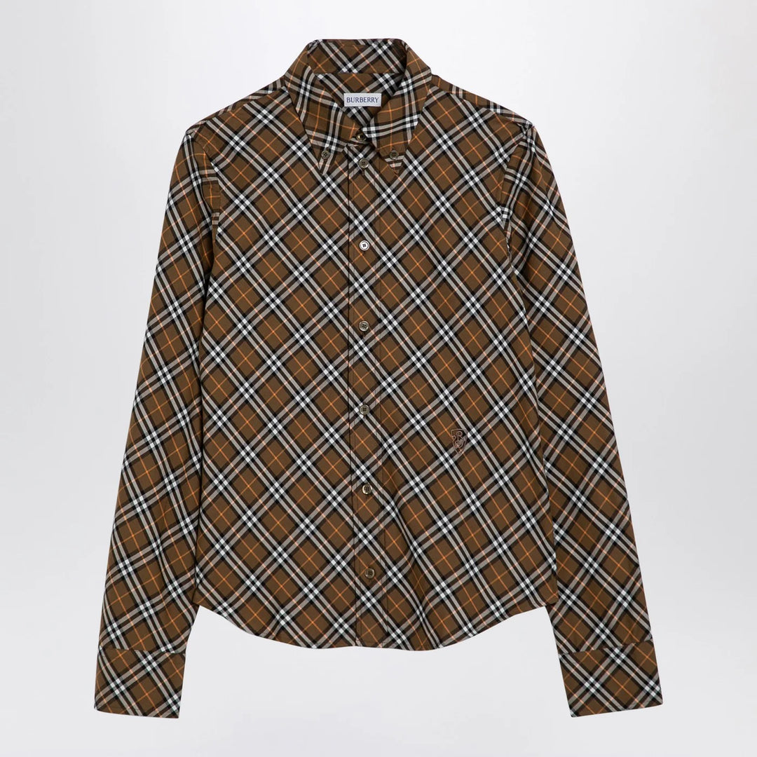 Burberry - Oxid-coloured Check cotton shirt