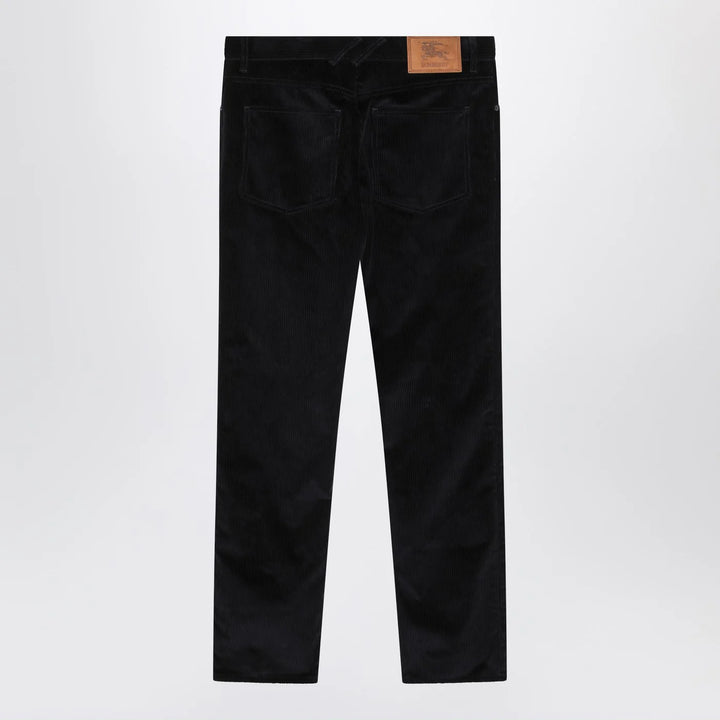 Burberry - Dark blue cotton corduroy trousers