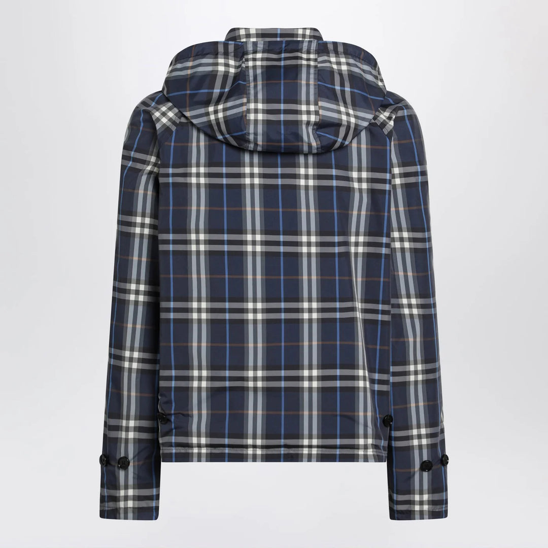 Burberry - Blue reversible cotton jacket with Check pattern