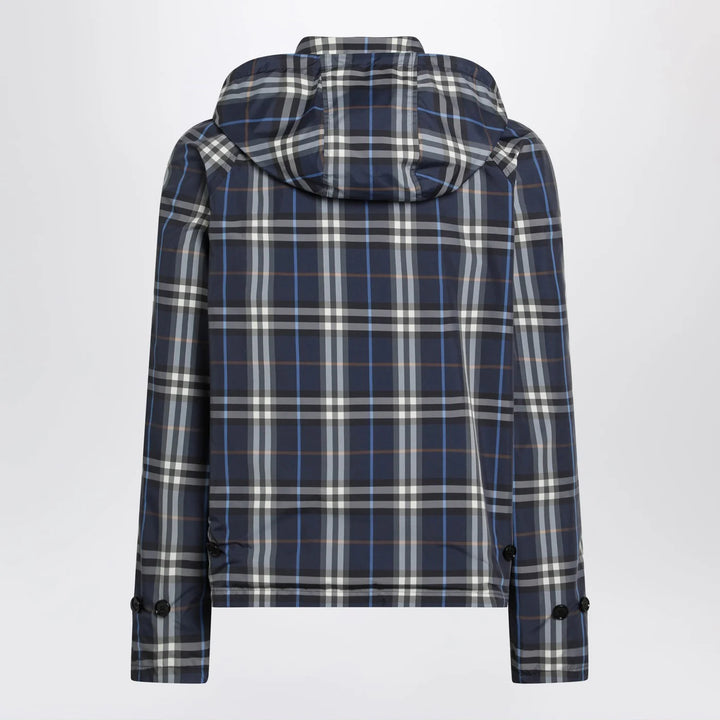 Burberry - Blue reversible cotton jacket with Check pattern
