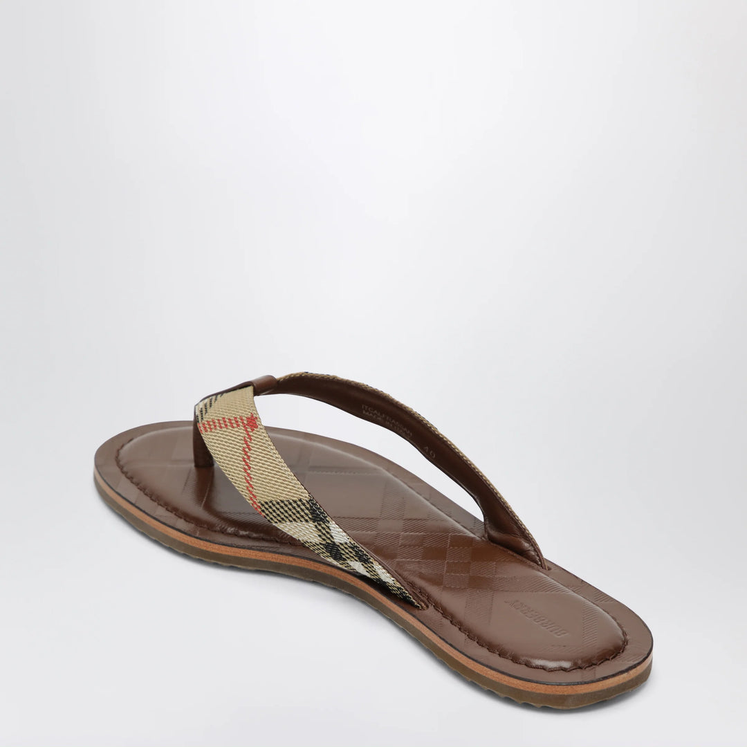 Burberry - Pavilion Check nylon-blend sandals in sand beige