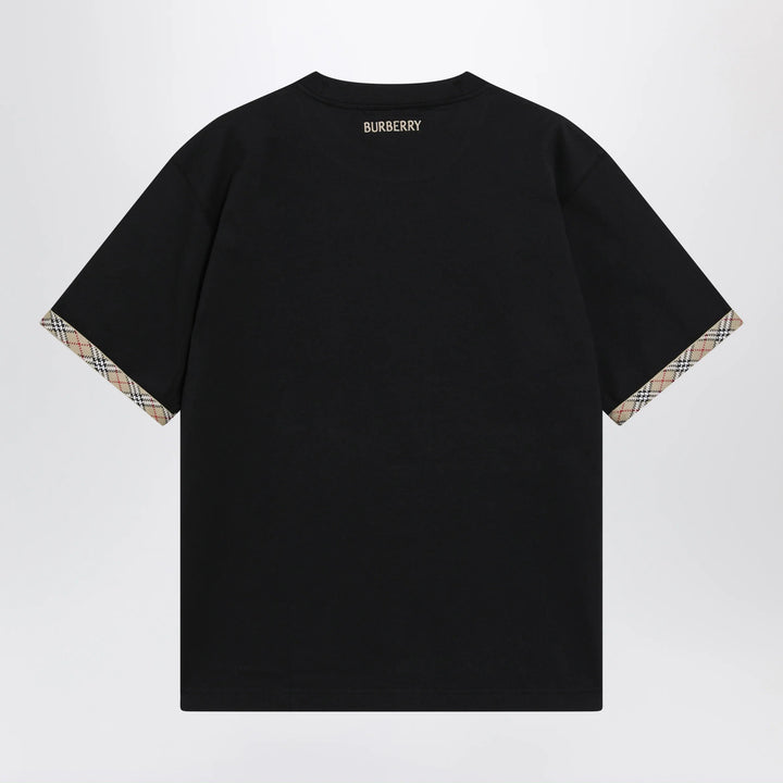 Burberry - Cotton jersey T-shirt with Check trim in black