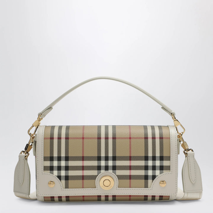 Burberry - Note small shoulder bag in coated cotton beige