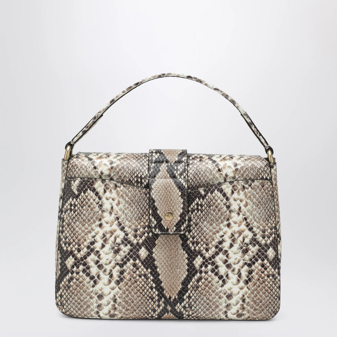 Burberry - Small Rider bag in calf leather, Natural/Dk Brown