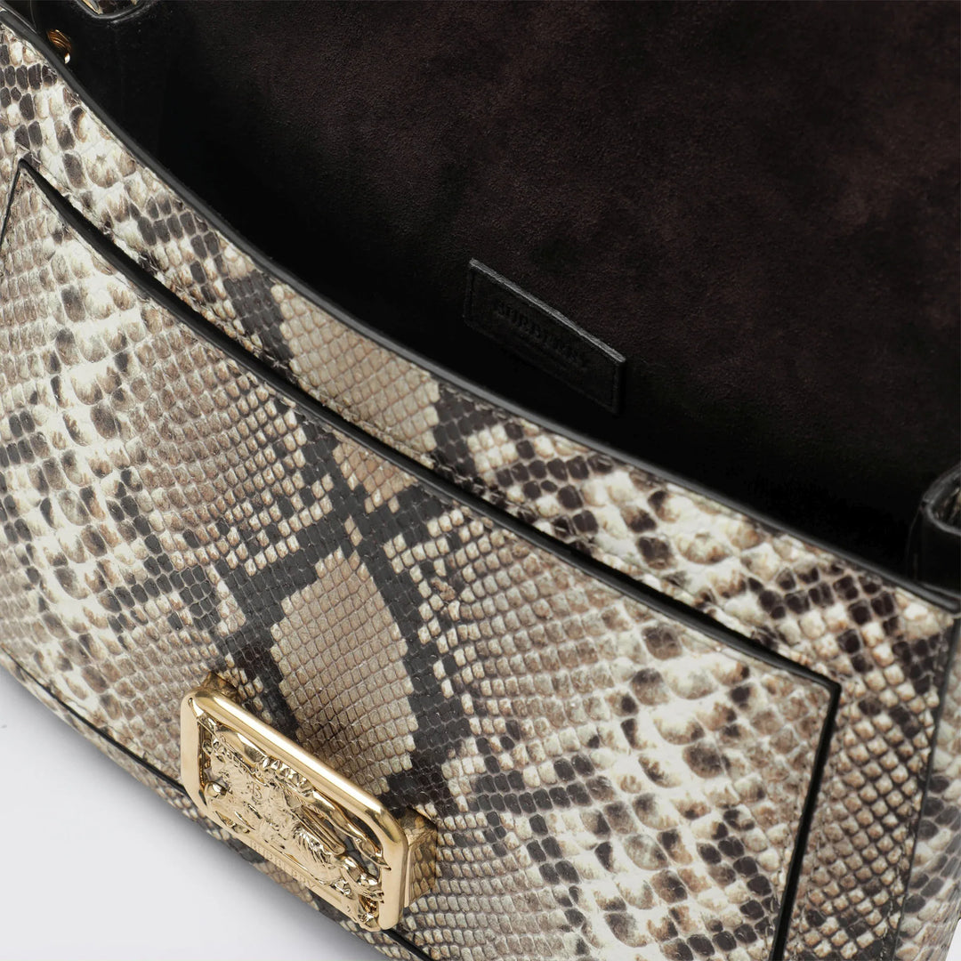 Burberry - Small Rider bag in calf leather, Natural/Dk Brown Brand Apparel &amp; Accessories TU