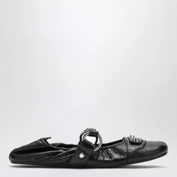 City black ballet flats in Arena lambskin leather
