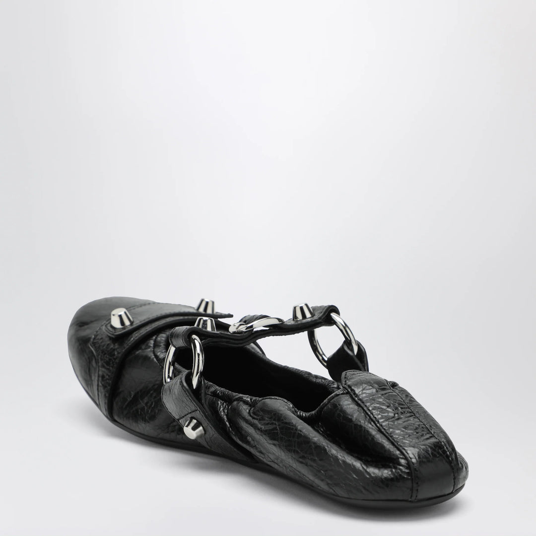 City black ballet flats in Arena lambskin leather