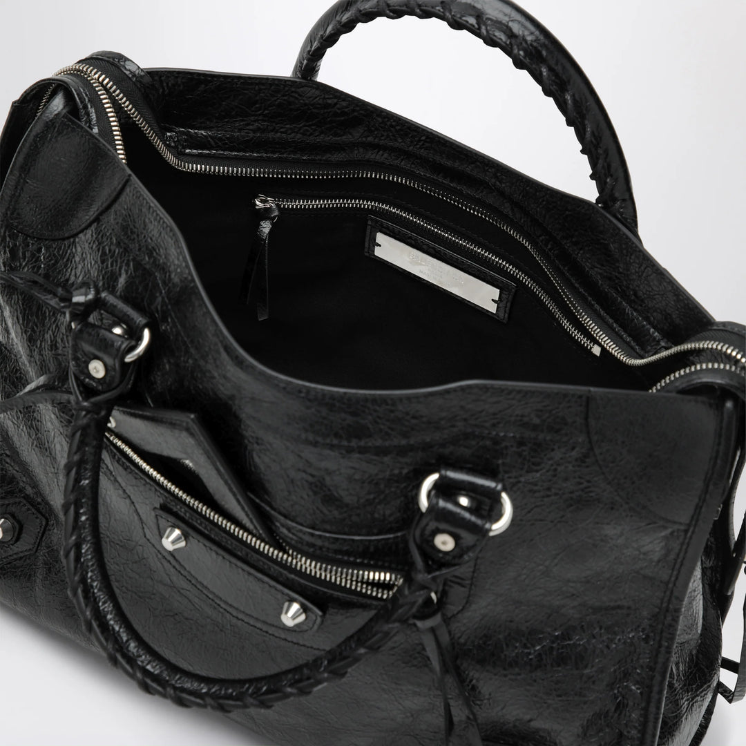 Balenciaga - Le City Medium bag in Arena lambskin leather black