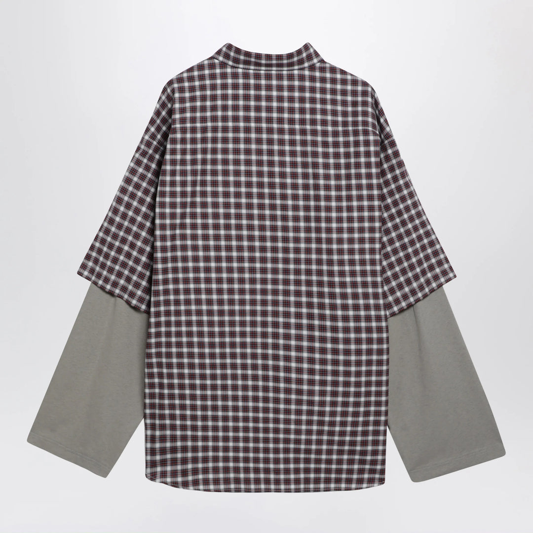 Balenciaga - Wrong Sleeve shirt in red/navy check poplin