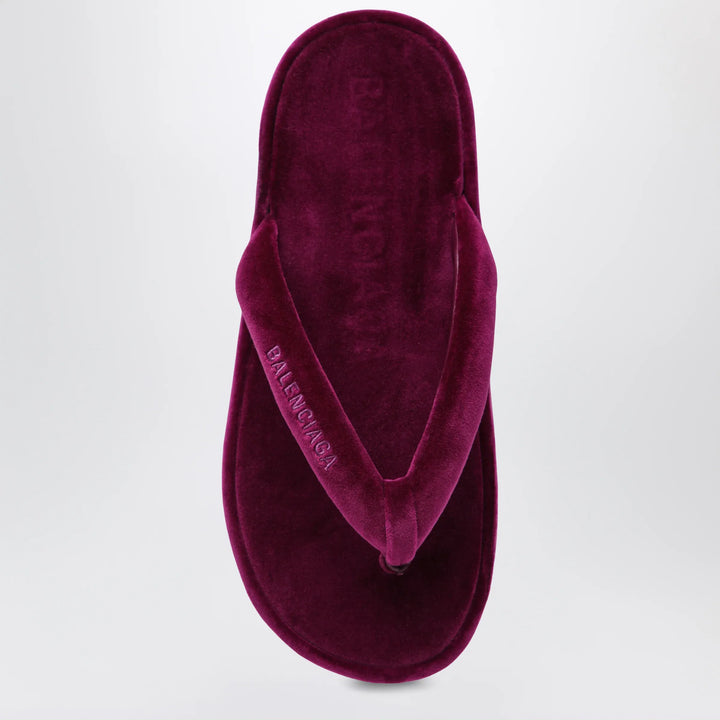 Balenciaga - Jet Lag stretch velvet flip-flops in purple
