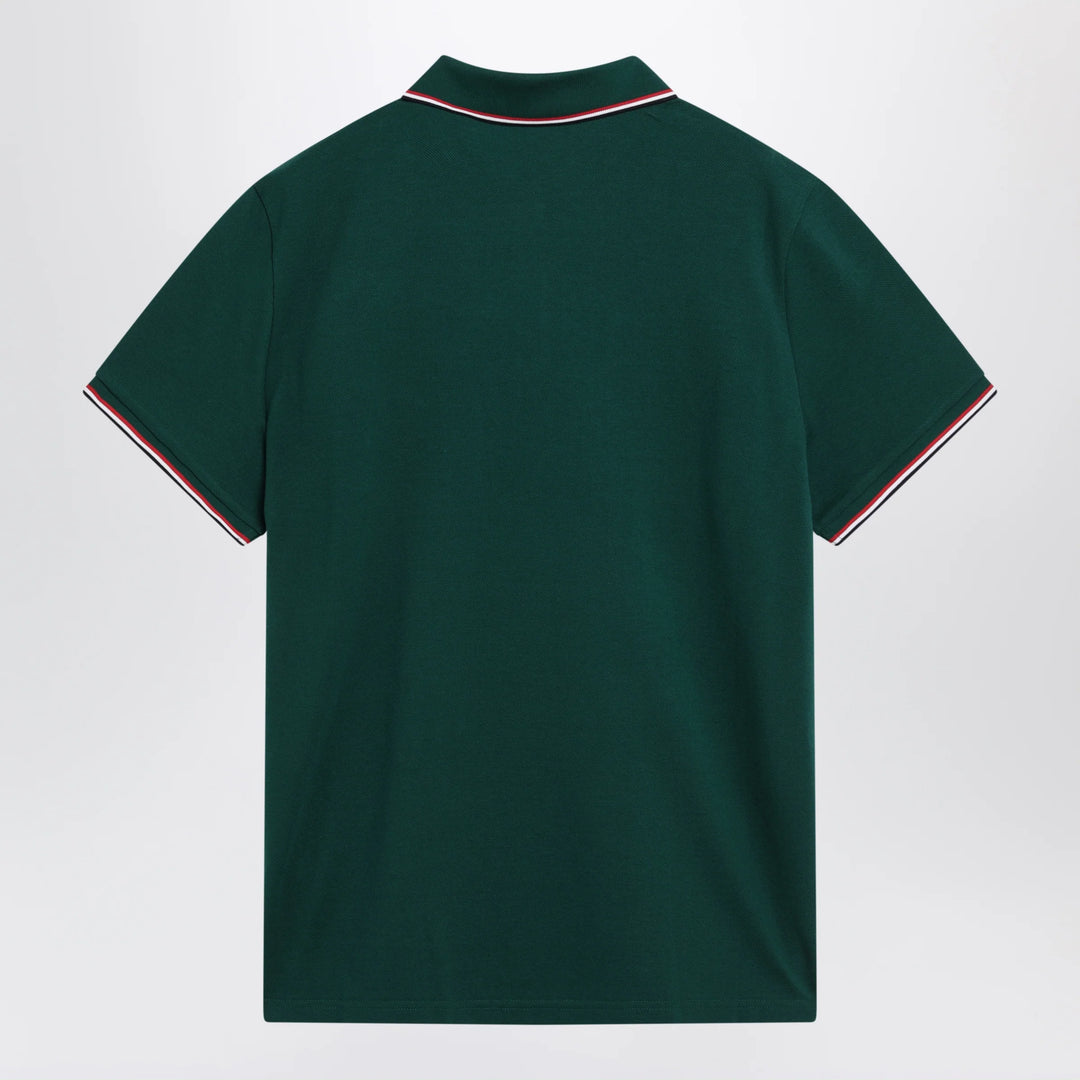 Moncler - Olive green short-sleeve polo shirt