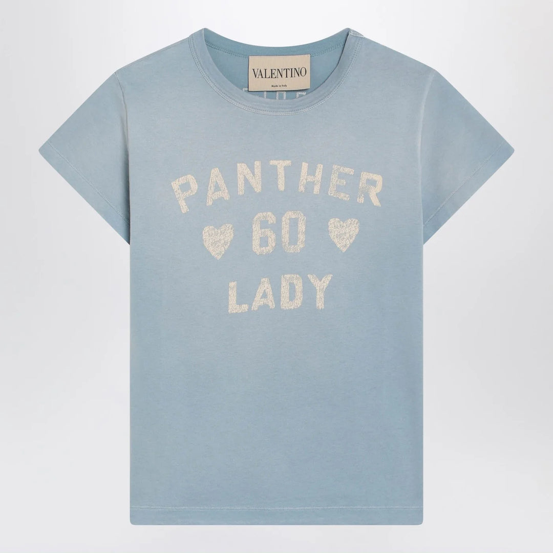 Valentino - Light blue Panther Lady T-shirt