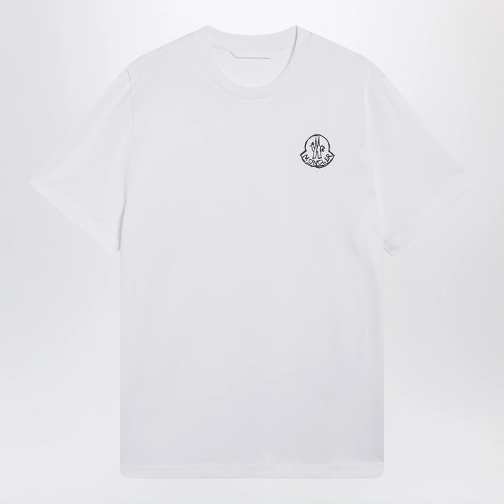 Moncler - White cotton jersey T-shirt with logo patch
