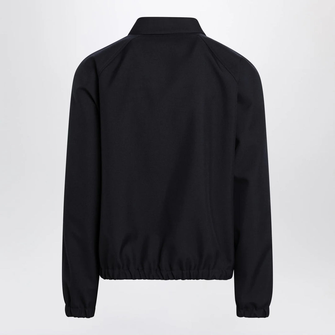 Valentino - Navy bomber jacket with Vgold pockets