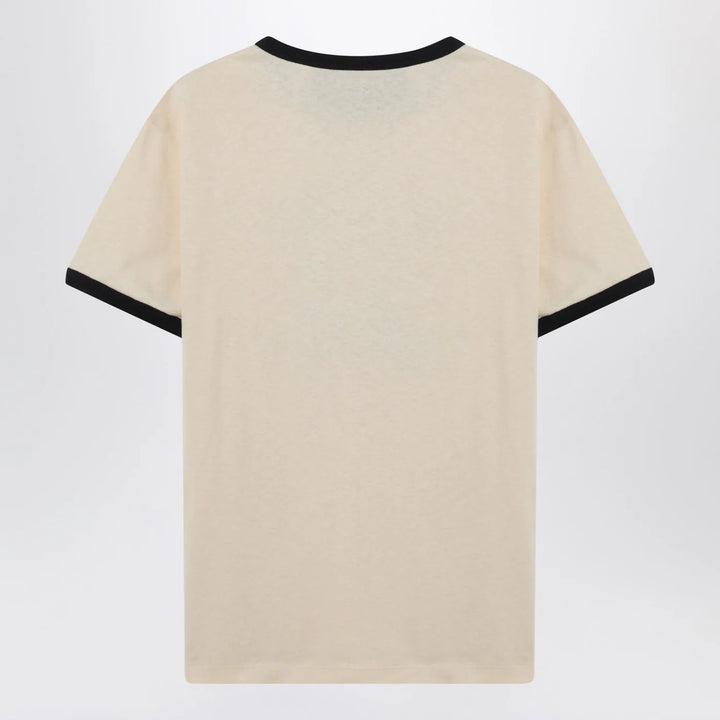 Valentino - Butter-colored T-shirt with Panther print