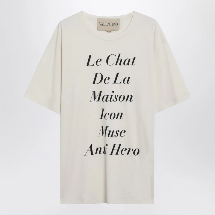 Valentino - Ivory Le Chat De La Maison Icon Muse Anti Hero T-shirt