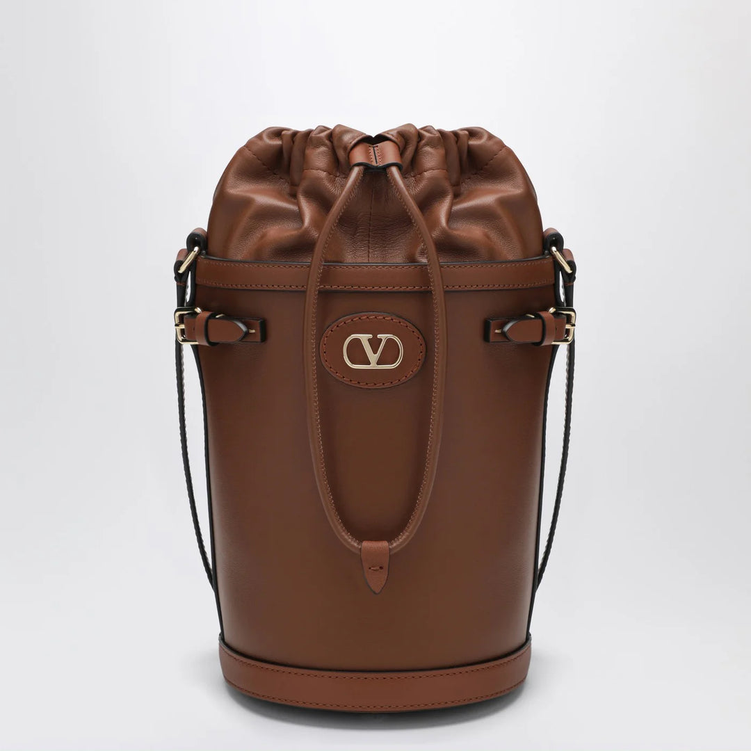 Valentino Garavani - VLogo Signature Bucket Bag in Tobacco