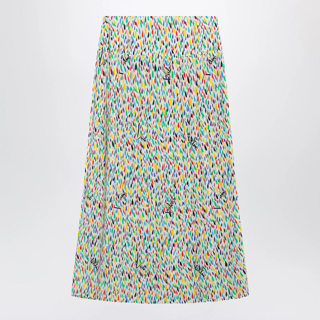 Valentino - Multicolored pleated silk midi skirt