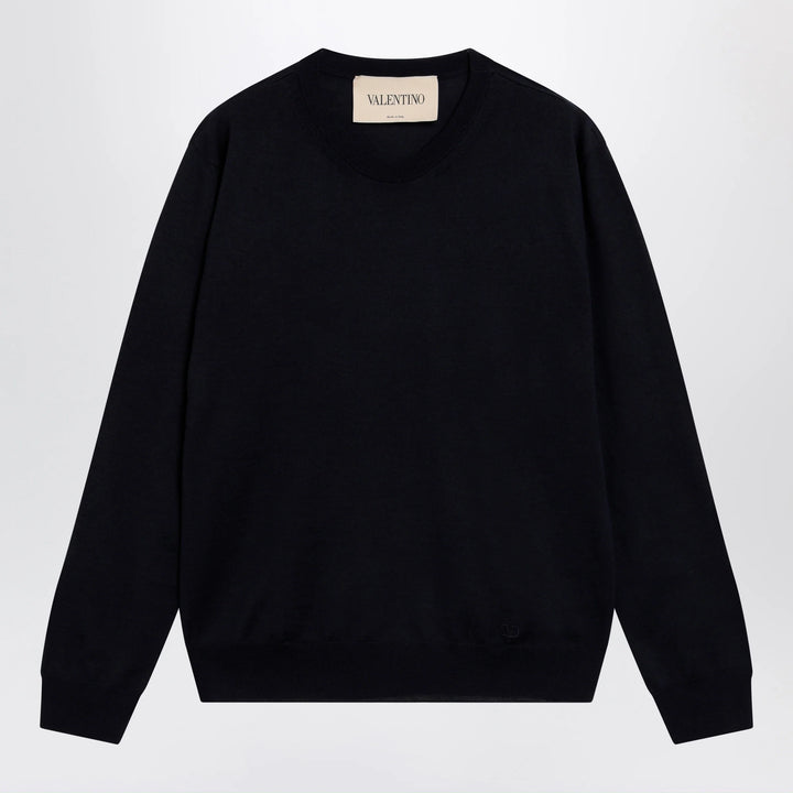 Valentino - Navy blue wool crewneck sweater